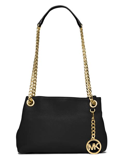 black michael kors satchel bag with gold chain|Michael Kors satchel crossbody bag.